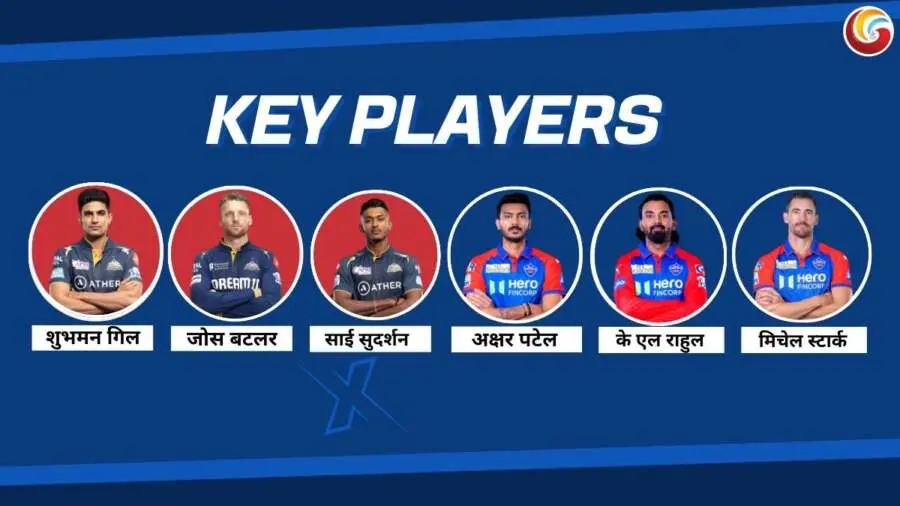 dc vs gt ipl 2025 60th match key players