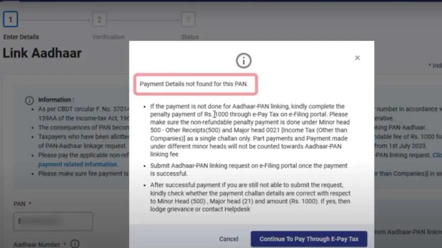 PAN Card Link With Aadhar 