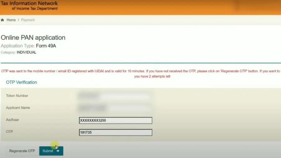 PAN card online apply