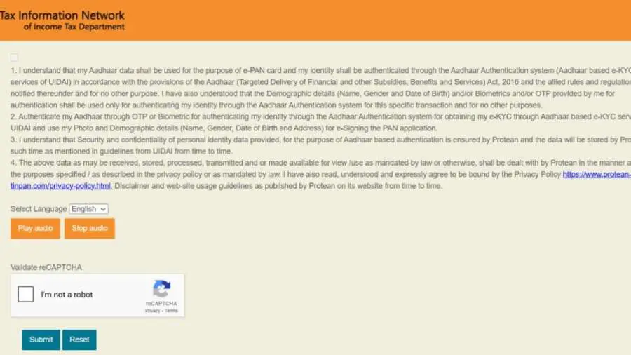 PAN card online apply
