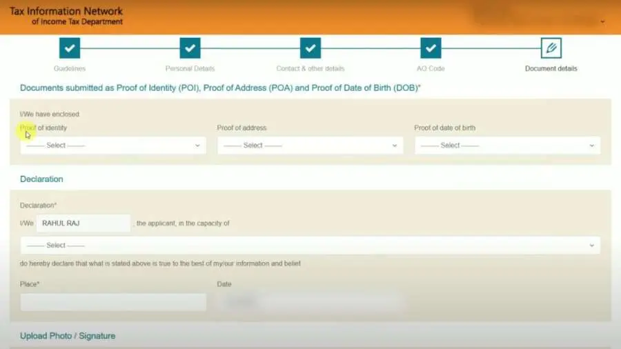 PAN card online apply