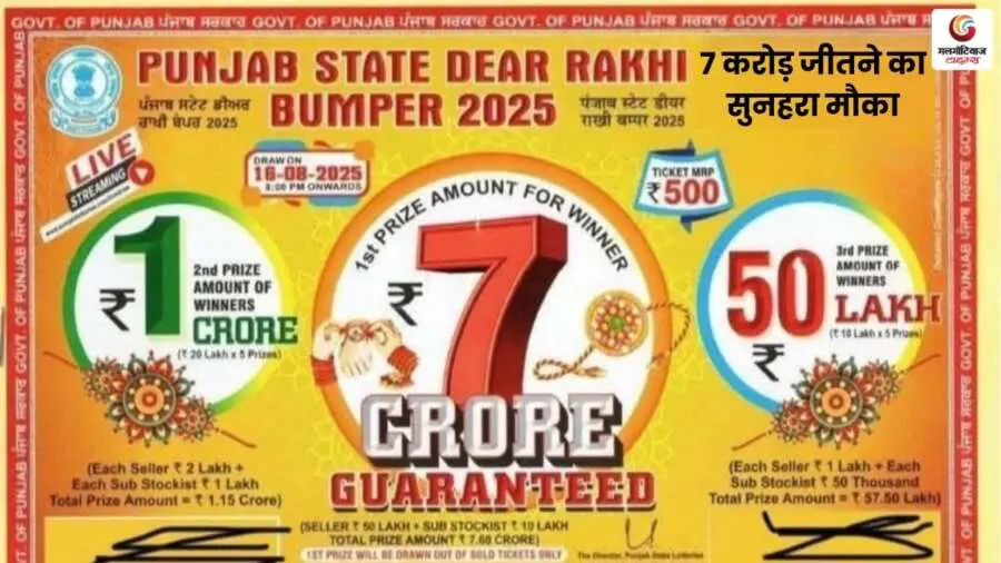 Punjab State Rakhi Bumper Lottery 2025: 7 करोड़ जीतने का मौका! जानें ड्रॉ की तारीख, समय और देखने का तरीका इस पोस्ट में.