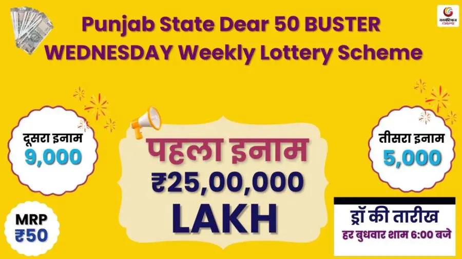 Punjab State Dear 50 BUSTER WEDNESDAY Weekly Lottery Scheme