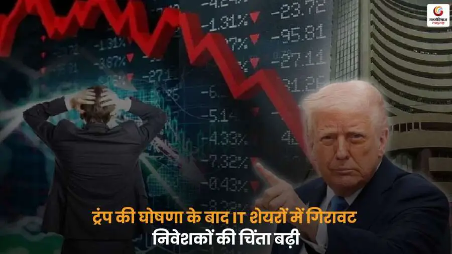 IT शेयर गिरावट चार्ट H1B VISA फीस बढ़ोतरी के कारण.