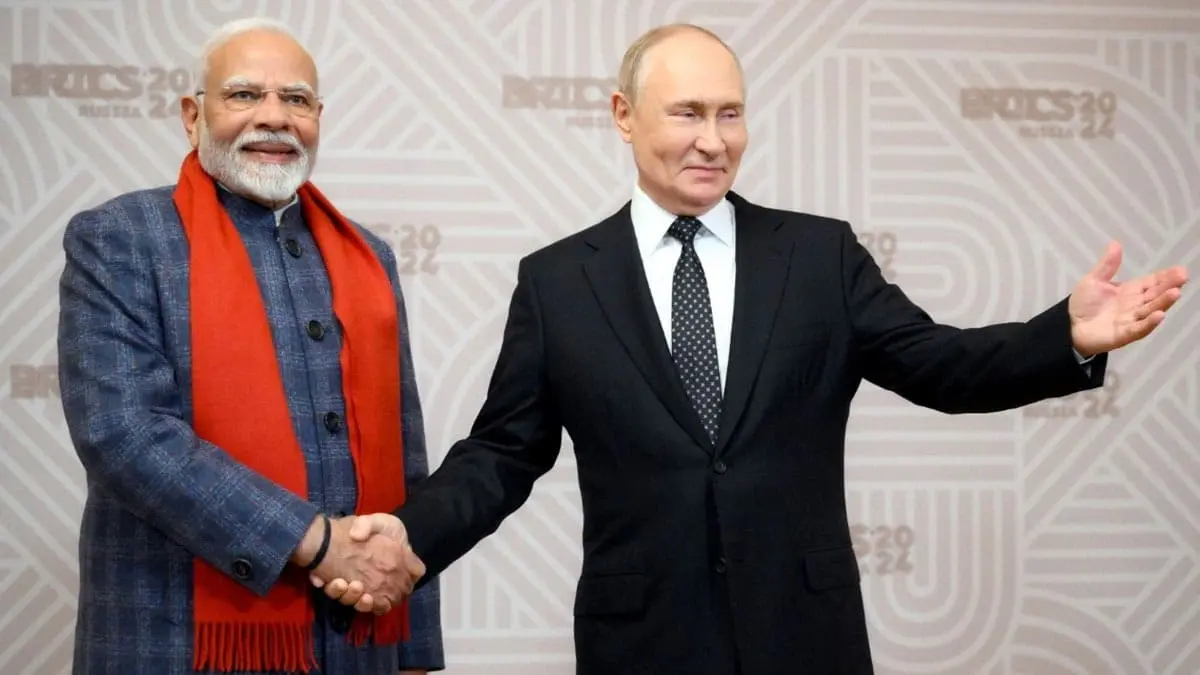 pm modi and president putin in brics summit