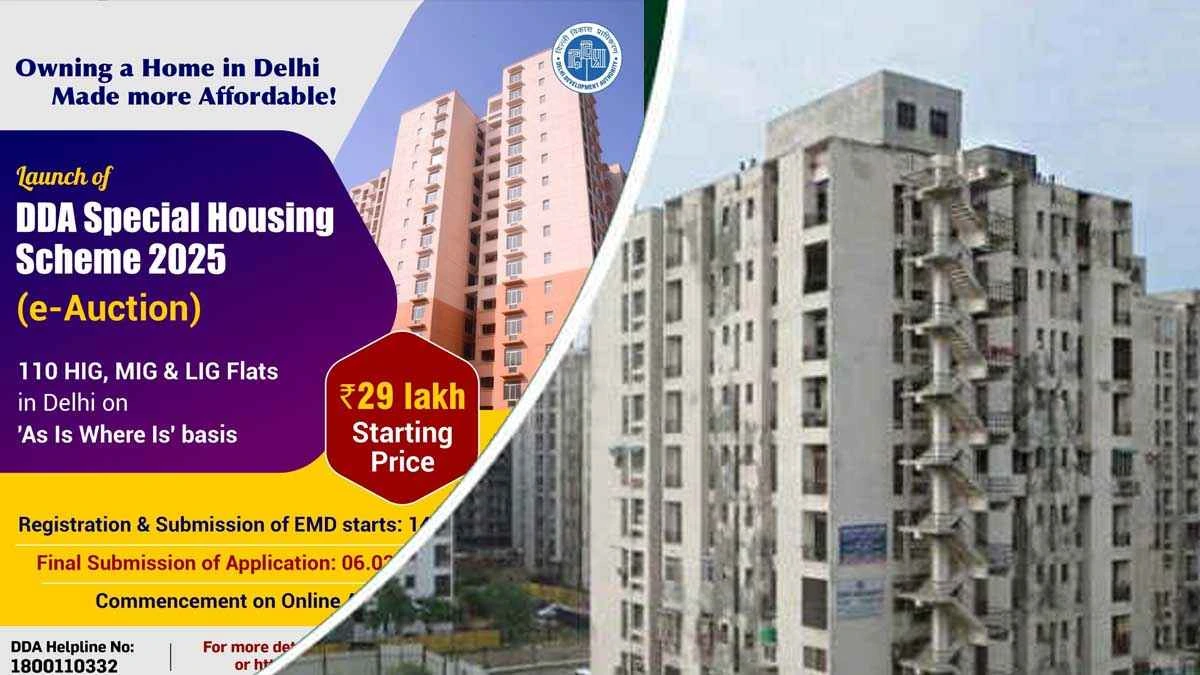 DDA Flats 2025: Buy Flats in Delhi for Just ₹9 Lakh - Application Details, Price and More