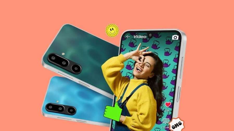 Samsung Galaxy F16 5G स्मार्टफोन, 50MP ट्रिपल कैमरा, 6.7-इंच सुपर AMOLED डिस्प्ले और Dimensity 6300 प्रोसेसर के साथ। ब्लैक, ग्रीन और ब्लू रंगों में उपलब्ध।