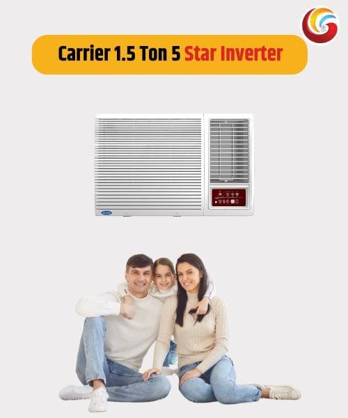 carrier 1.5 ton 5 star inverter window ac