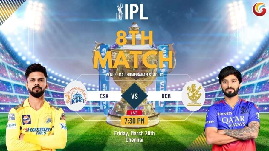 csk vs rcb 8th match ipl 2025