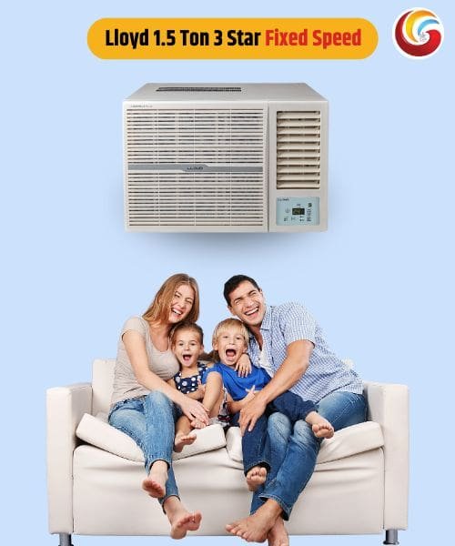lloyd 1.5 ton 3 star fixed speed window ac