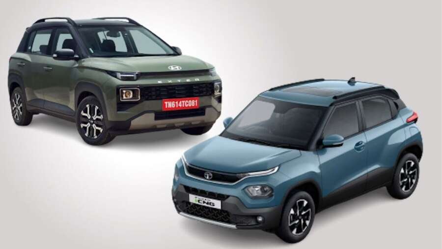 Hyundai Exter CNG और Tata Punch CNG की तुलना