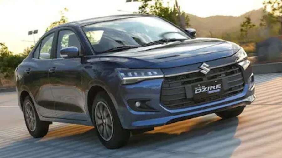 Maruti Suzuki Dzire Hybrid का फिलीपींस-स्पेक मॉडल ब्लैक आउट ग्रिल और हाइब्रिड बैजिंग के साथ.