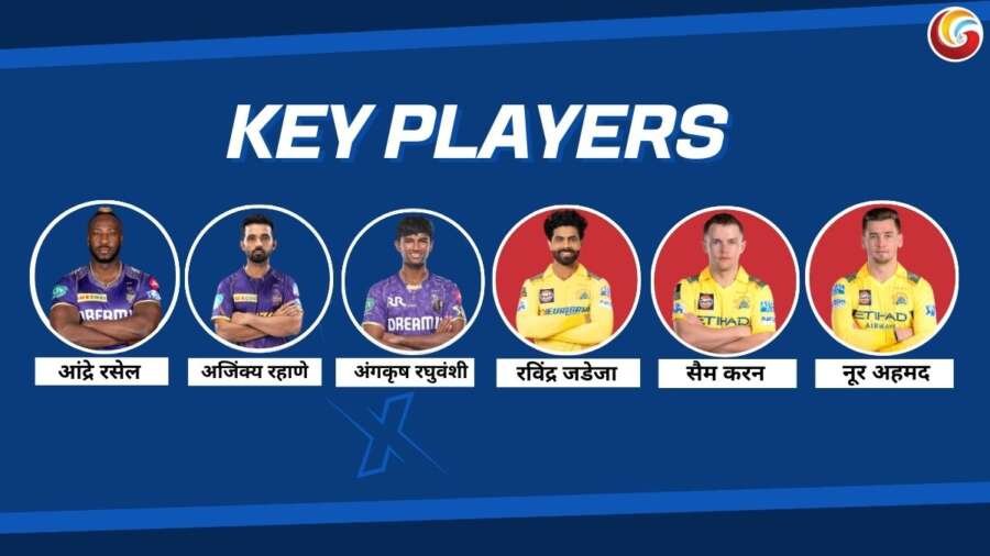 kkr vs csk ipl 2025 57th match key players