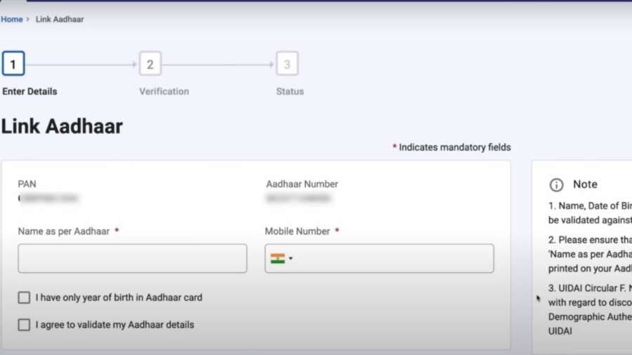 PAN Card Link With Aadhar