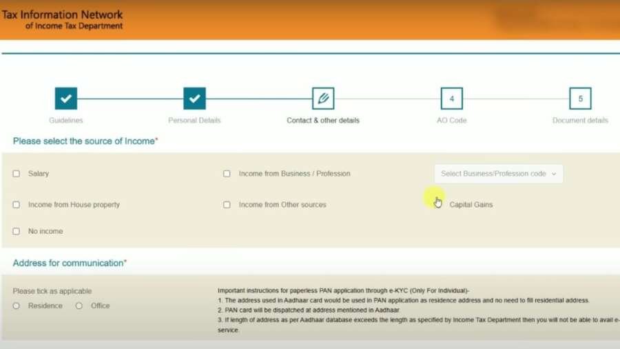 PAN card online apply