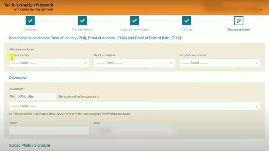 PAN card online apply