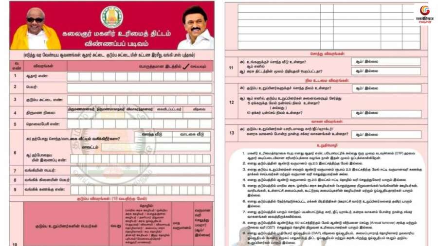 Kalaignar Magalir Urimai Thittam Tamil Nadu