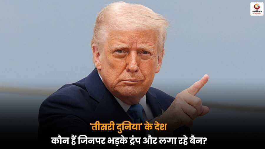 Trump Migration Ban 2025 controversy graphic.