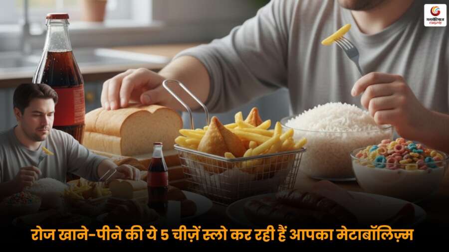 Metabolism Slowing Daily Foods: रोज खाने-पीने की ये 5 चीज़ें स्लो कर रही हैं आपका मेटाबॉलिज़्म Metabolism Slowing Daily Foods: रोजमर्रा की 5 चीज़ें जो आपका मेटाबॉलिज़्म स्लो कर सकती हैं, जानें एक्सपर्ट की राय और जानें किन चीज़ों से बचना है.