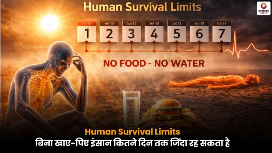 Human Survival Limits के अनुसार बिना खाना-पानी के इंसान कितने दिन जीवित रह सकता है, जानें शरीर की क्षमता.