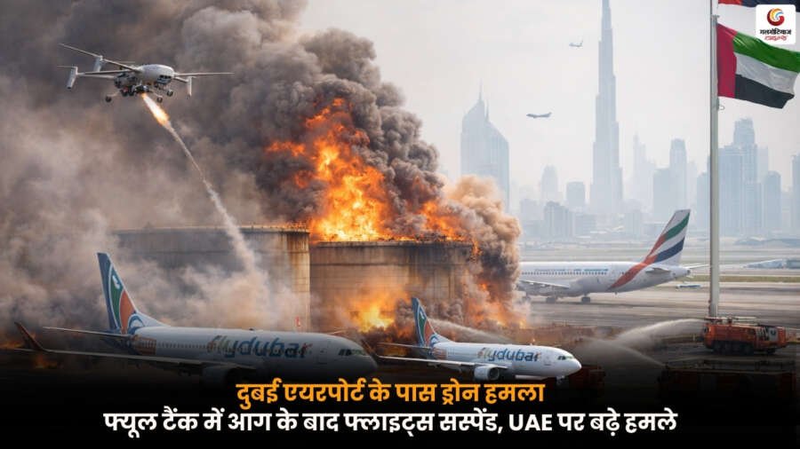 Dubai Airport Drone Attack के बाद दुबई एयरपोर्ट के पास फ्यूल टैंक में लगी आग, सुरक्षा बढ़ी और कई फ्लाइट्स सस्पेंड.